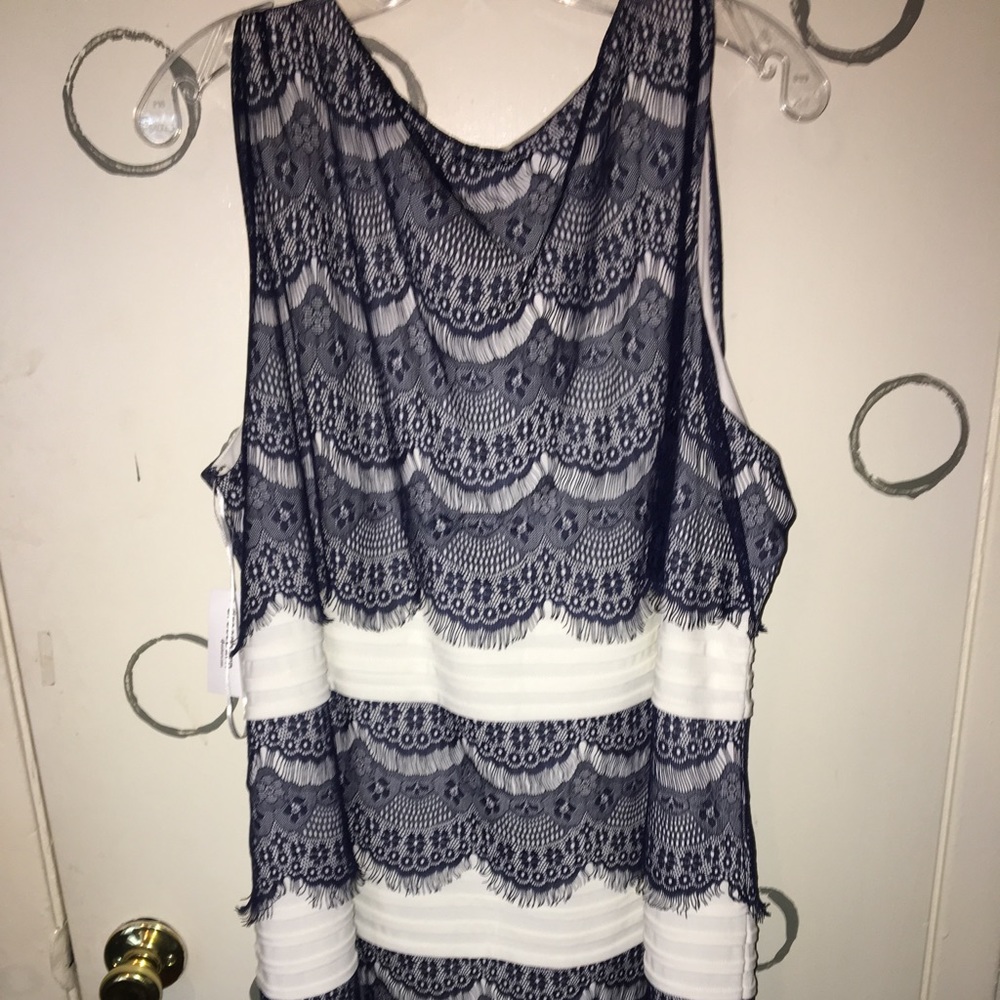 Blue and white dress